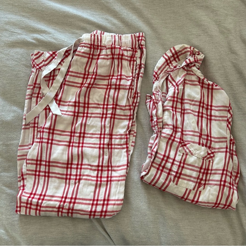 Victoria's Secret Red and White Plaid Pajama Set